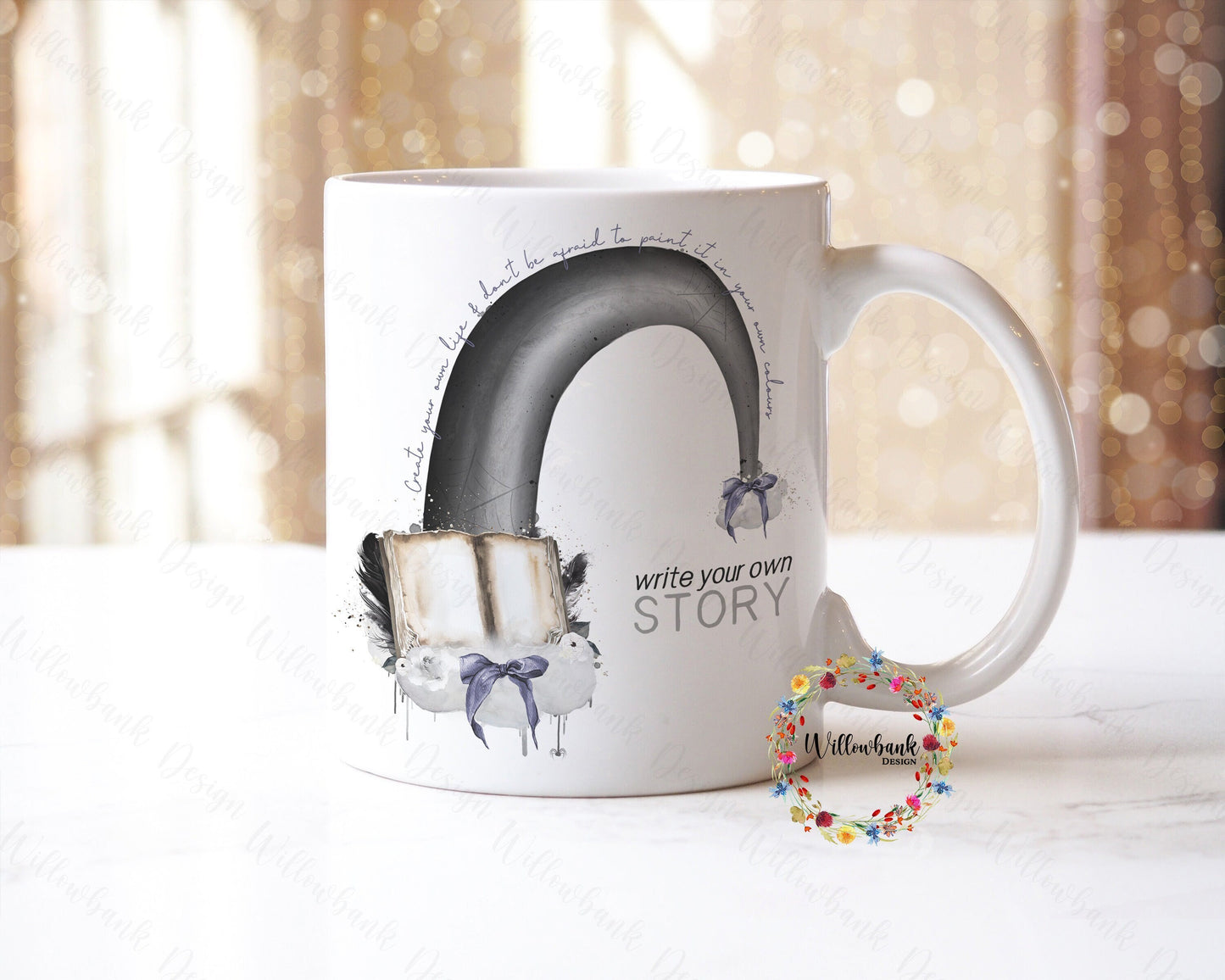 Write Your Own Story Gothic Rainbow 11oz Mug l Goth Girl l Alternative l Punky l Teenager Gift