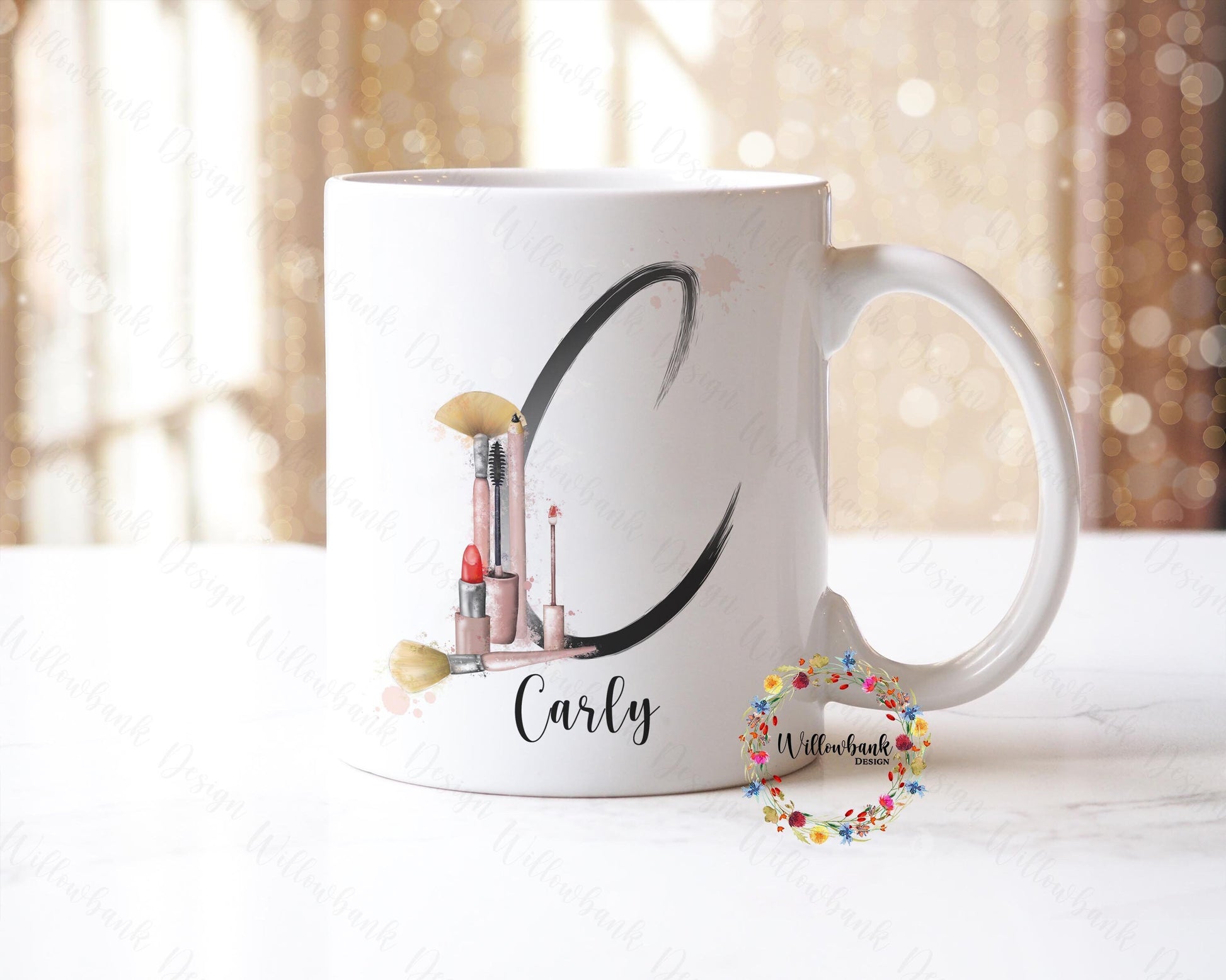 Personalised Make up Alphabet 11oz Mug l Teenager Present l Make-up Artist MUA gift l Cosmetics