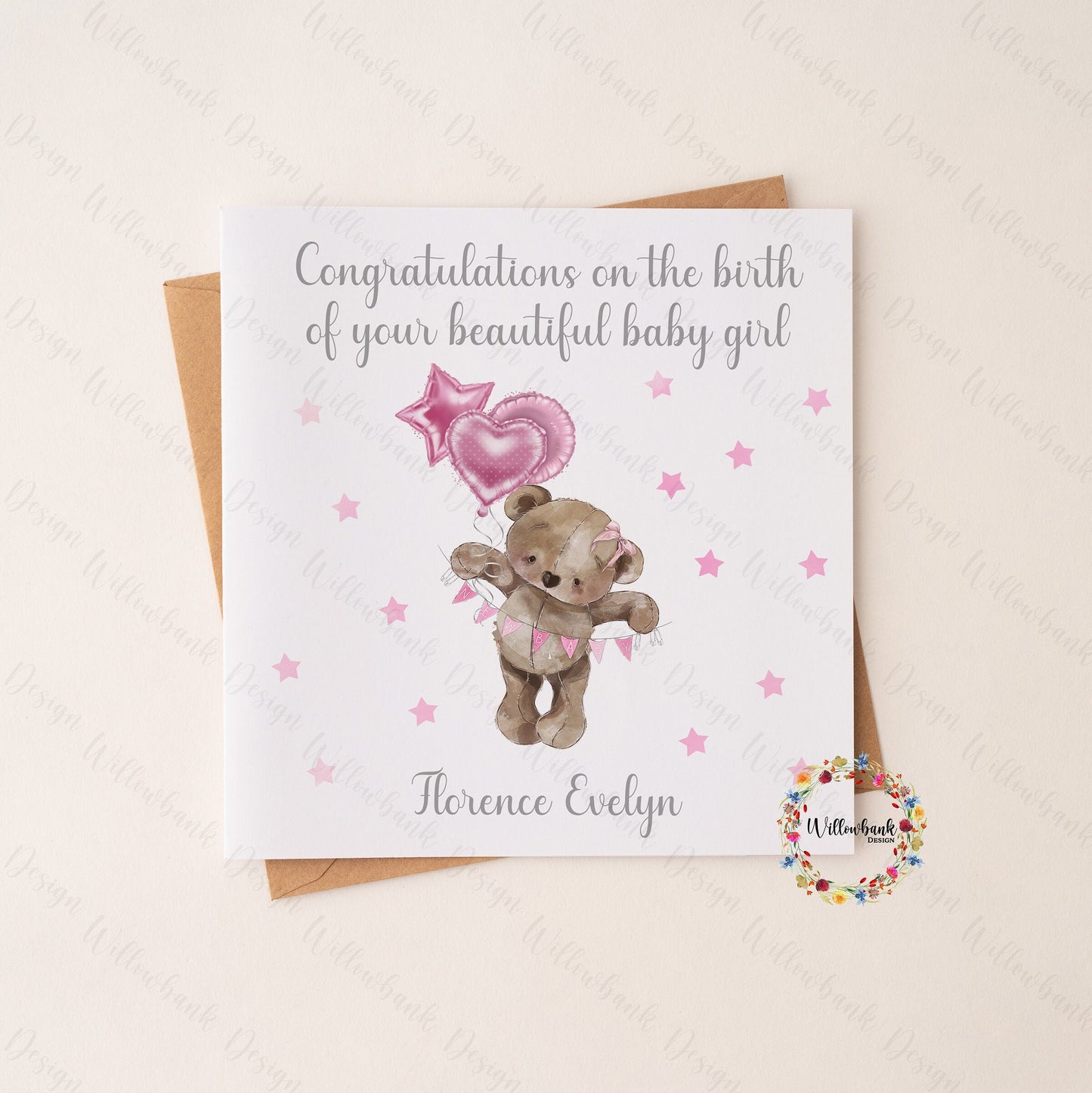 New Baby Card l Congratulations On The Birth Of Your Child l Personalised l Congrats Greeting Card l Baby Girl l Baby Boy