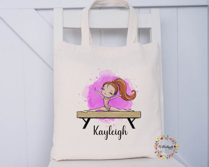 Personalised Gymnastics Tote Bag l Gymnast gift l Gym Bag l PE Bag l Back To School l Girls School Bag l Dance Bag