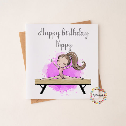 Personalised Gymnastics Birthday Card l Gymnast gift l Dancer Gift l Daughter l Niece l Grandaughter