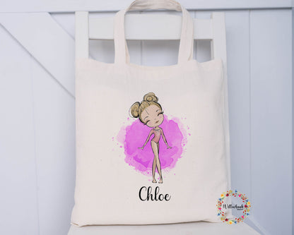 Personalised Gymnastics Tote Bag l Gymnast gift l Gym Bag l PE Bag l Back To School l Girls School Bag l Dance Bag