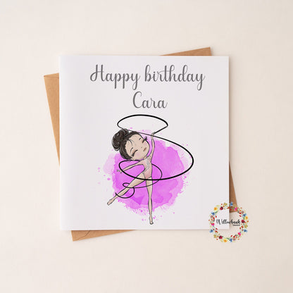 Personalised Gymnastics Birthday Card l Gymnast gift l Dancer Gift l Daughter l Niece l Grandaughter