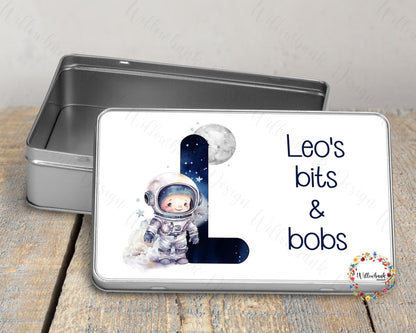 Personalised Astronaut Tin l Bits And Bobs l Sweet Tin l Outer Space Gift