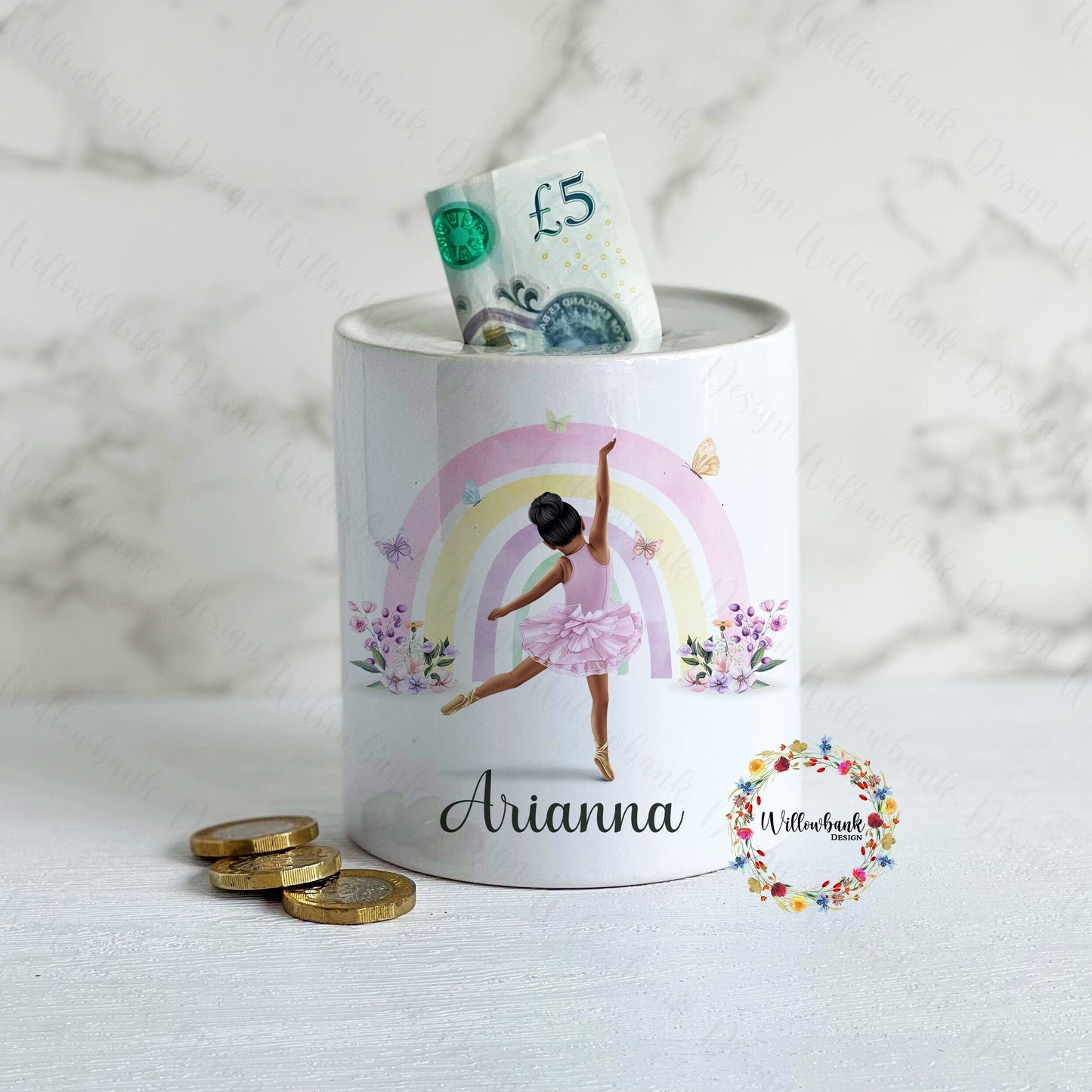 Personalised Ballerina Money Box l Savings Jar l Ballet Dancer Gift l Children's Savings Jar l Piggy Bank l Pocket Money