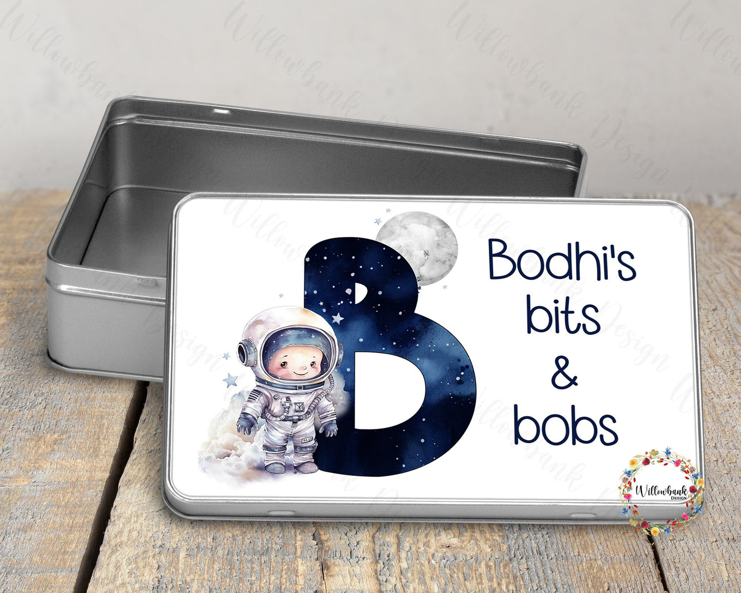 Personalised Astronaut Tin l Bits And Bobs l Sweet Tin l Outer Space Gift