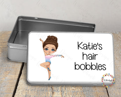 Personalised Gymnast Tin l Bits And Bobs l Sweet Tin l Hair Bobble Storage l Dancer Gift l Gymnastics