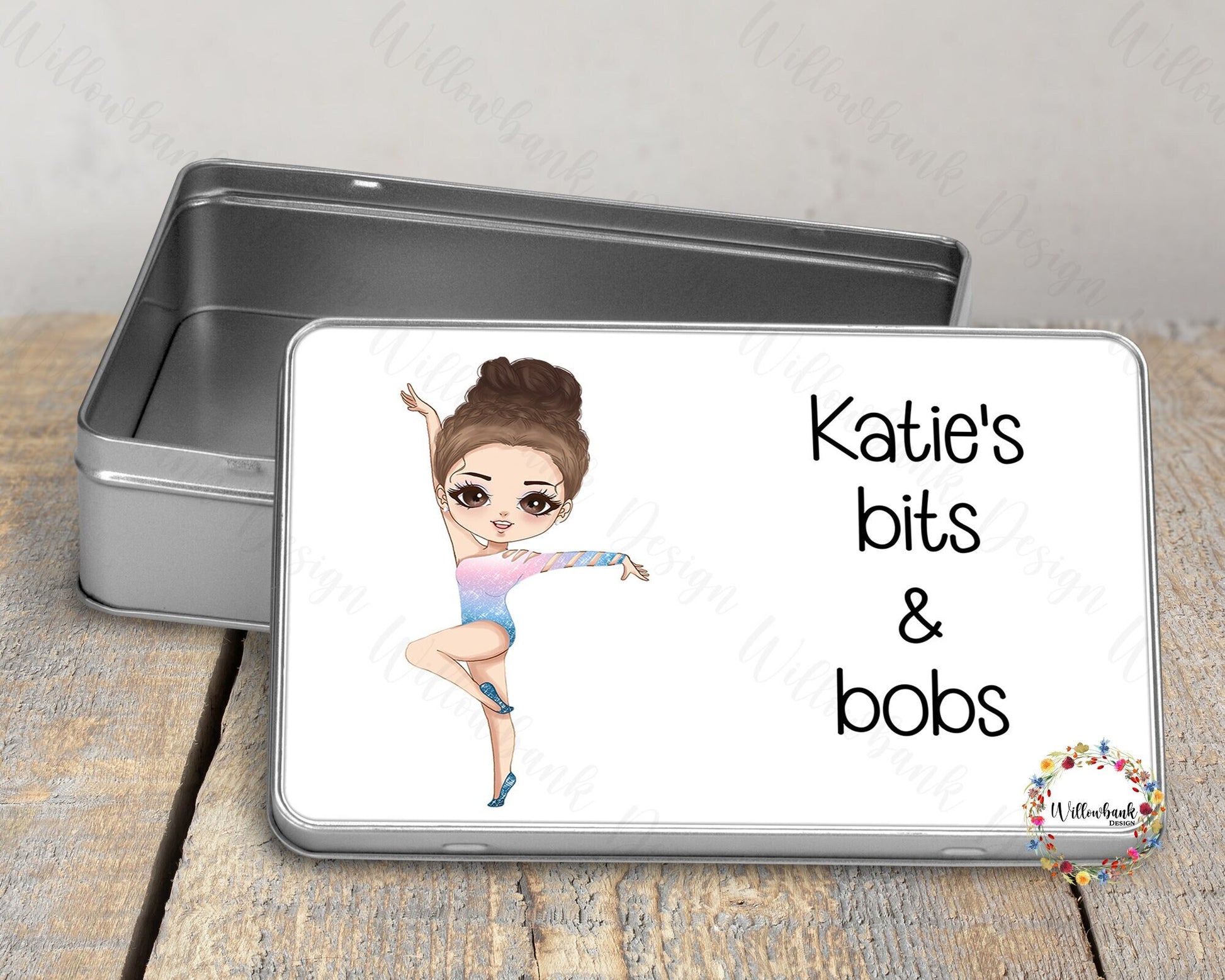 Personalised Gymnast Tin l Bits And Bobs l Sweet Tin l Hair Bobble Storage l Dancer Gift l Gymnastics