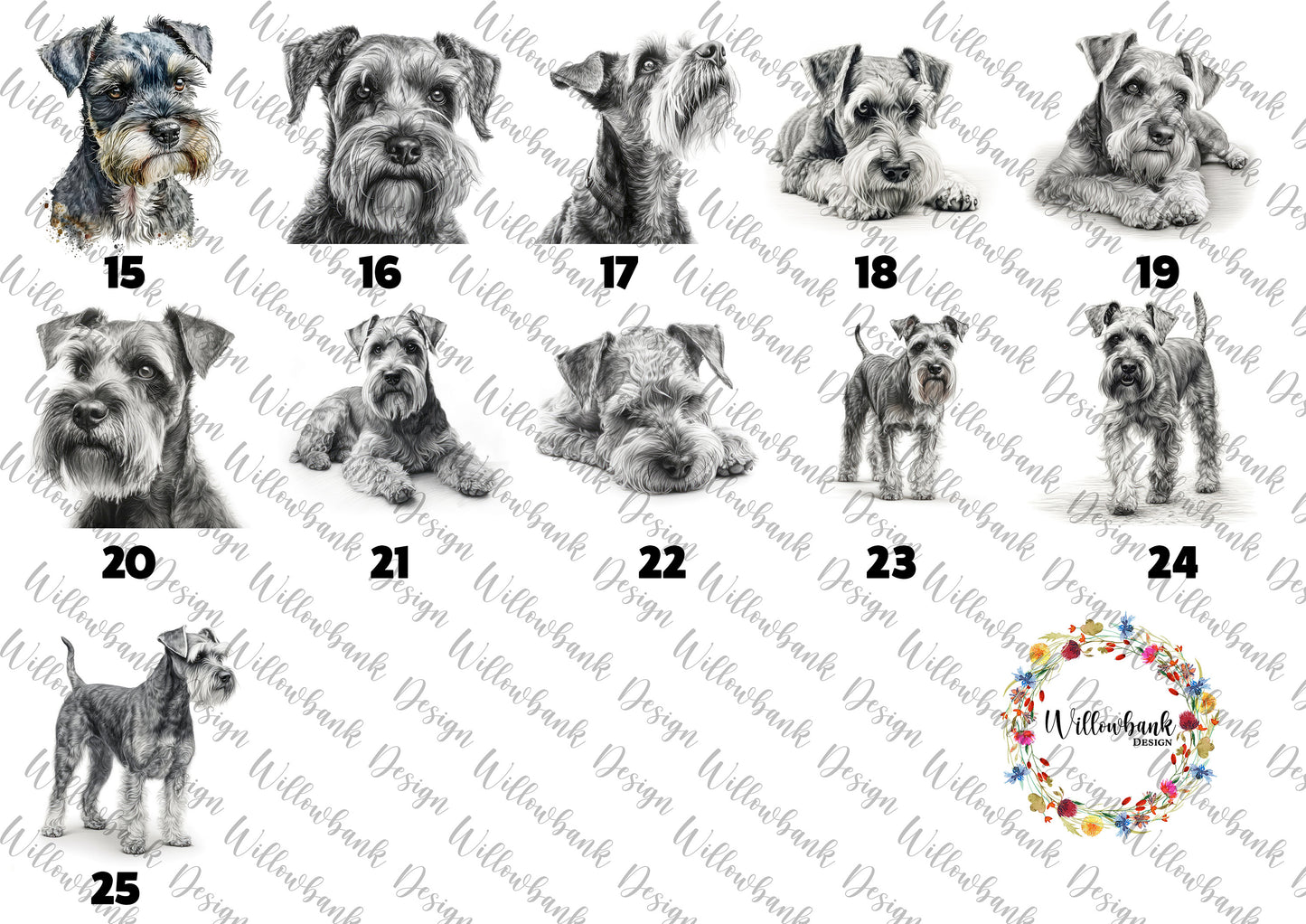 Personalised Miniature Schnauzer Cushion l Dog Lover Gift l Puppy Gift