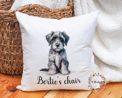 Personalised Miniature Schnauzer Cushion l Dog Lover Gift l Puppy Gift