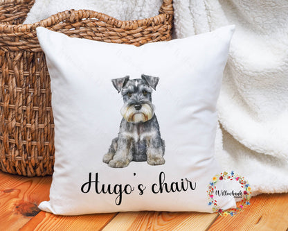 Personalised Miniature Schnauzer Cushion l Dog Lover Gift l Puppy Gift