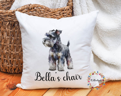 Personalised Miniature Schnauzer Cushion l Dog Lover Gift l Puppy Gift