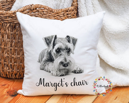 Personalised Miniature Schnauzer Cushion l Dog Lover Gift l Puppy Gift