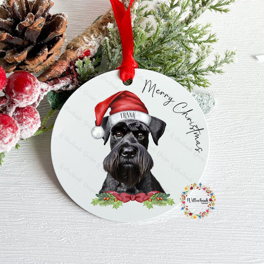 Miniature Schnauzer Christmas Tree Decoration l Black Schnauzer l Dog Lover l Santa Dogs l Hanging Decoration l Hanging Ornament