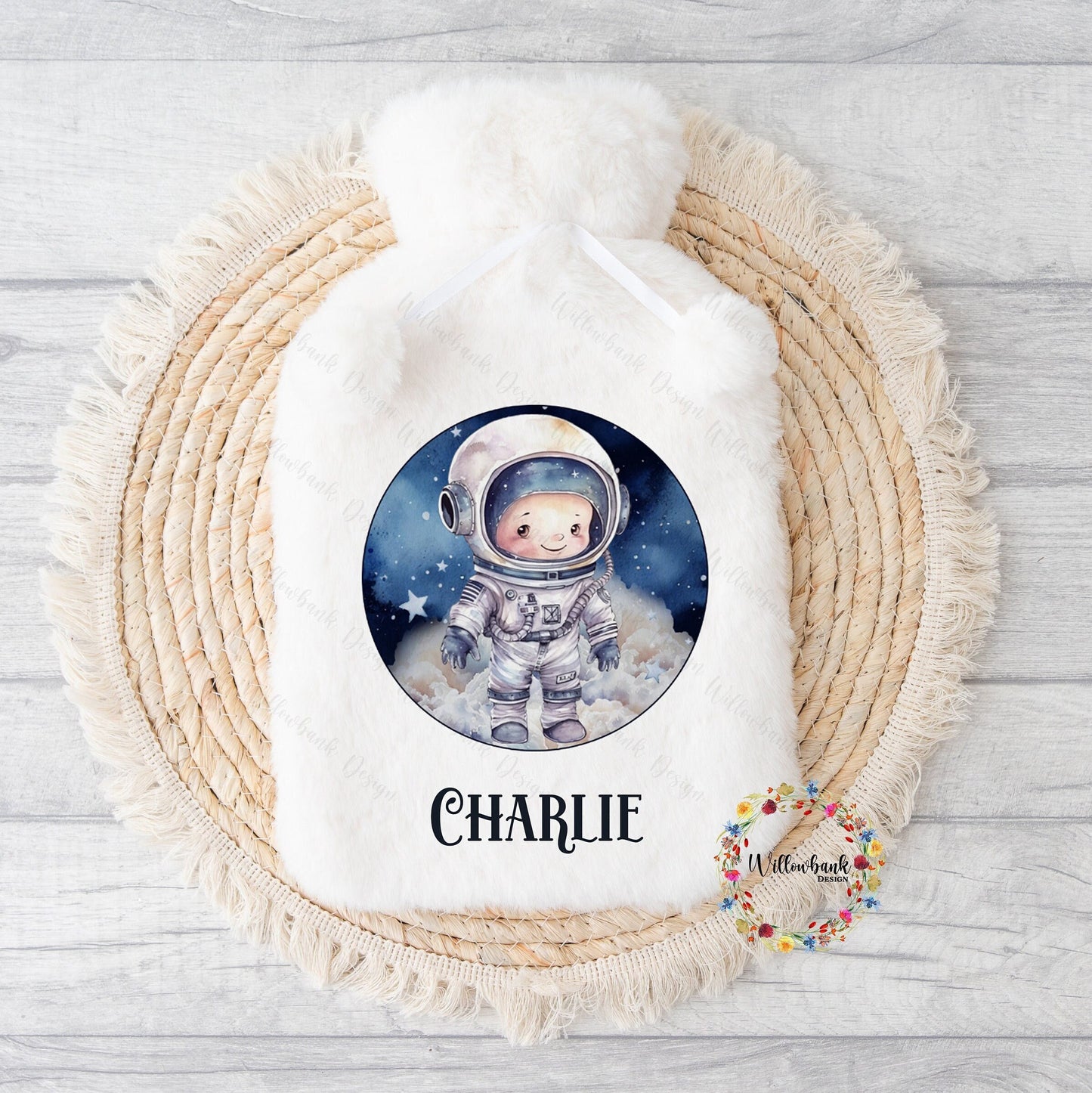 Personalised Hot Water Bottle l Astronaut Outer Space Gift l Children's Gift Idea l Stocking Filler l Christmas Gift l Birthday Present