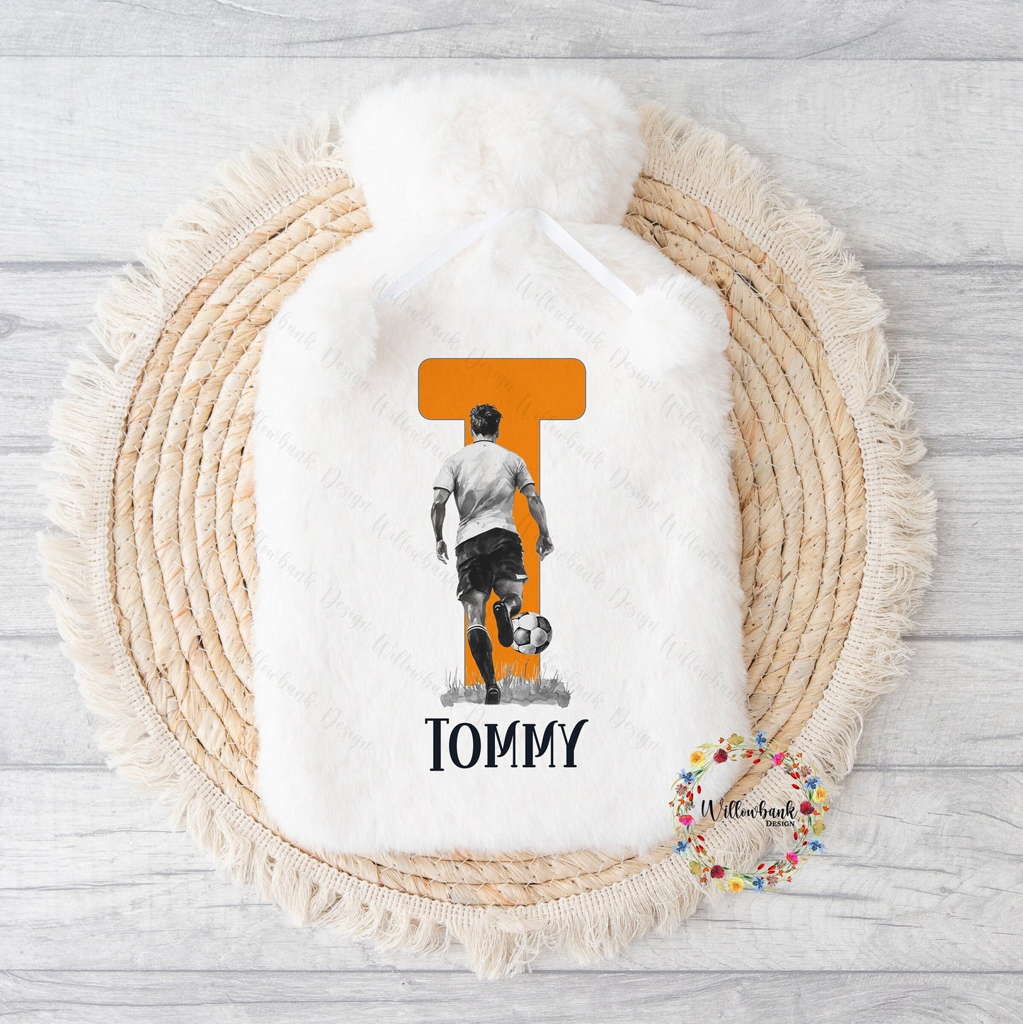 Personalised Hot Water Bottle l Football Gift l Stocking Filler l Christmas Gift l Birthday Present l Blackpool FC l Seasiders l Tangerine