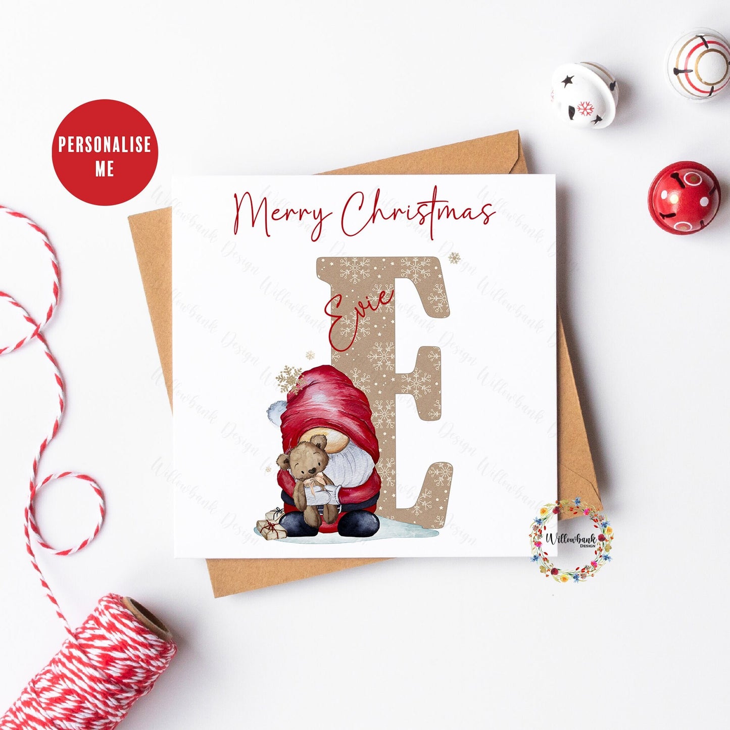 Personalised Christmas Father Christmas Gonk Card l Santa Claus l Mrs Claus l Christmas Card For Child l Card for Her / Him