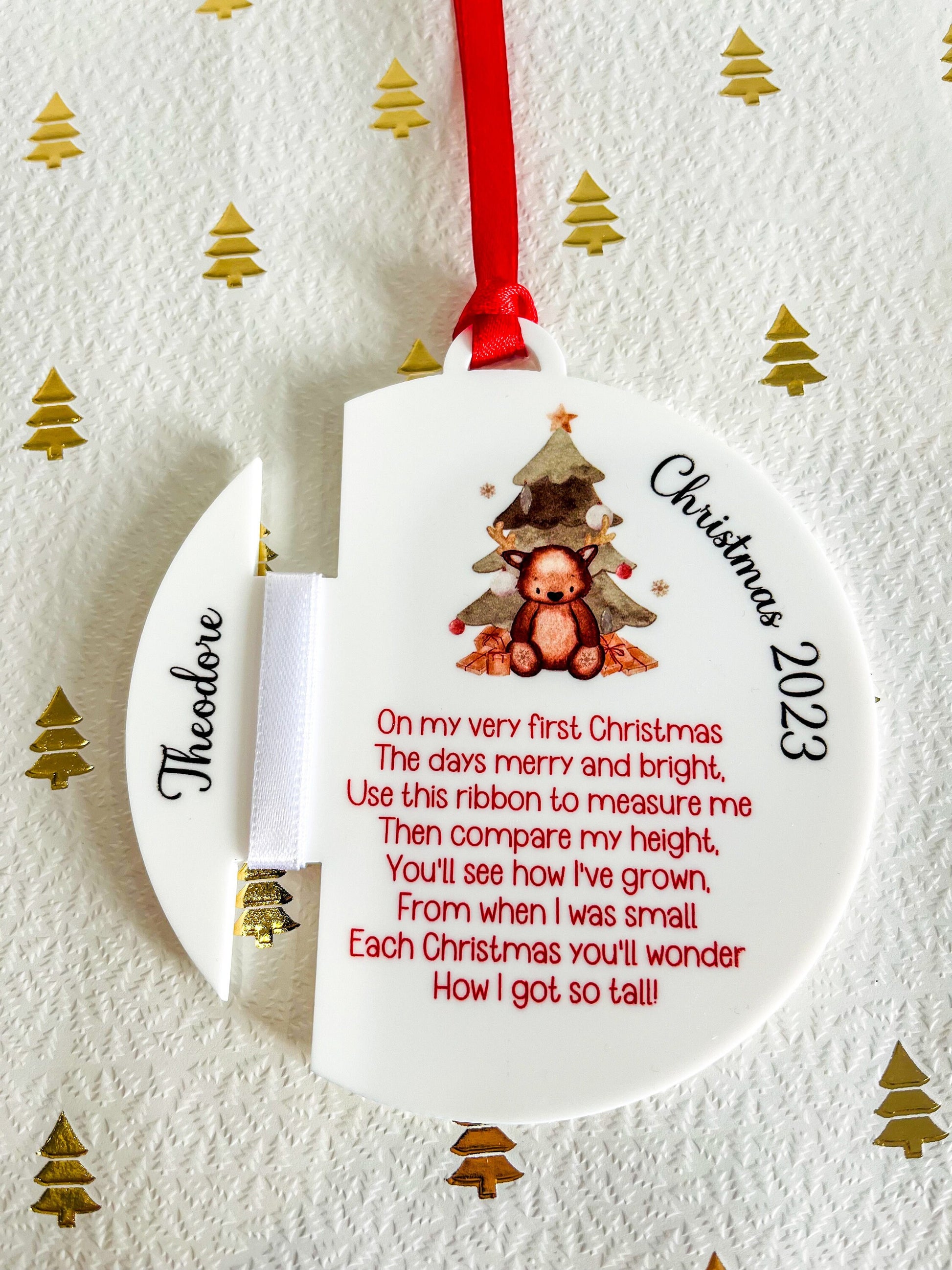 Personalised Baby's First Christmas Tree Decoration l 1st Christmas l Baby Keepsake Hanging Decoration l Hanging Ornament l Xmas Bear