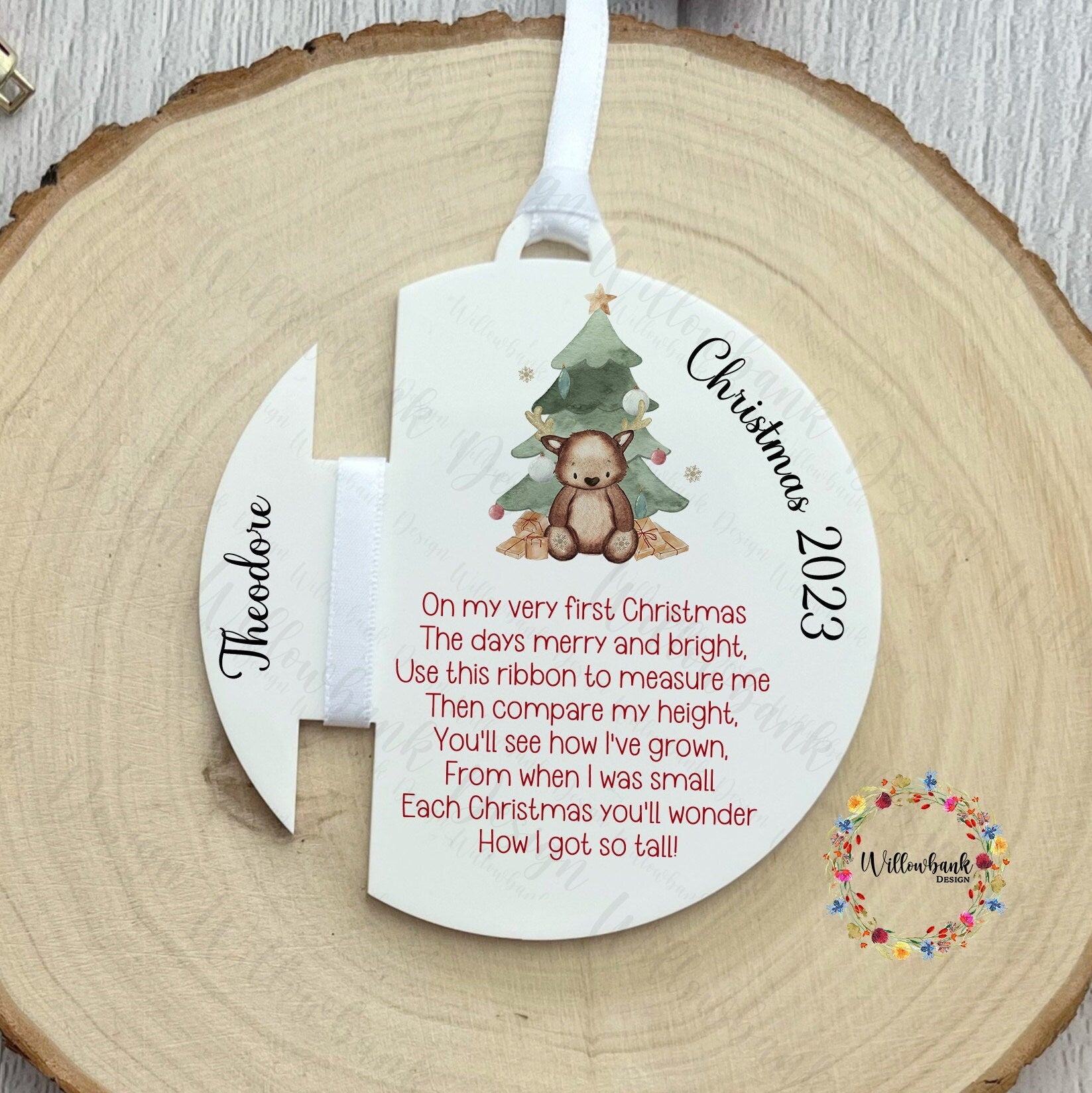 Personalised Baby's First Christmas Tree Decoration l 1st Christmas l Baby Keepsake Hanging Decoration l Hanging Ornament l Xmas Bear