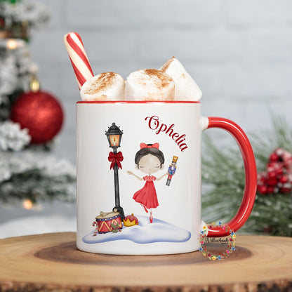 Personalised Christmas Nutcracker Ballerina 11oz Mug l Children's Christmas Mug l Hot Chocolate Mug l Stocking Filler l Clara