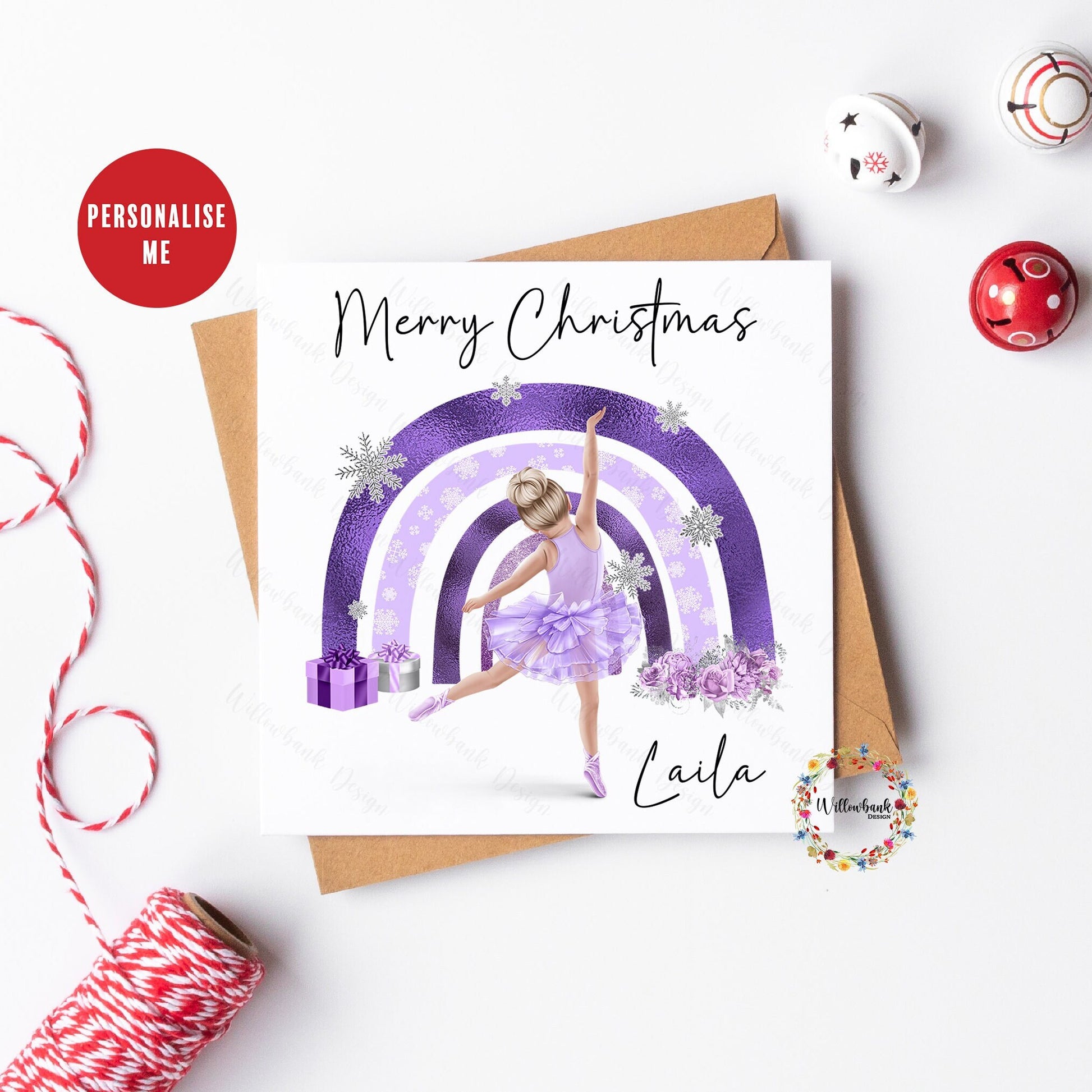 Personalised Ballerina Christmas Card l Santa Claus l Father Christmas l Christmas Card For Child l Ballet Card l Dancer