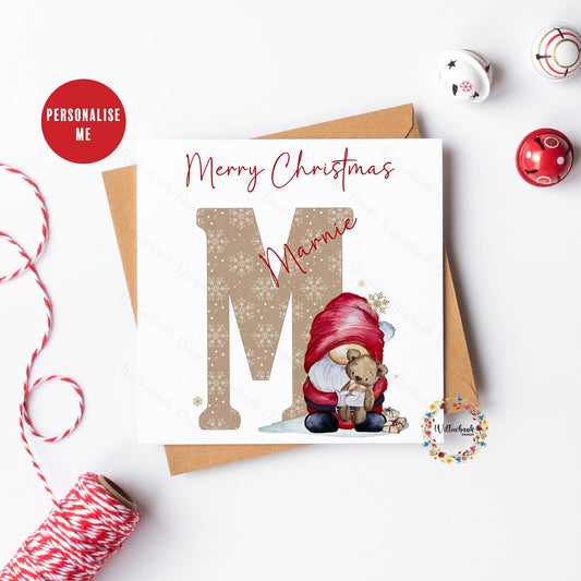 Personalised Christmas Father Christmas Gonk Card l Santa Claus l Mrs Claus l Christmas Card For Child l Card for Her / Him