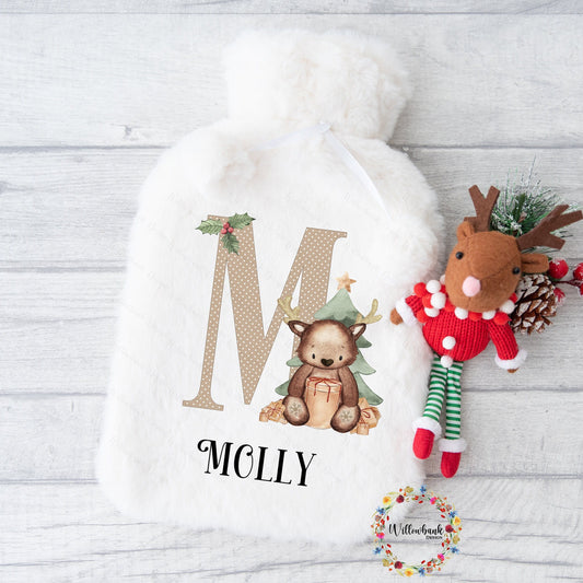 Personalised Hot Water Bottle l Santa l Father Christmas l Reindeer l Children's Christmas Gift Idea l Stocking Filler