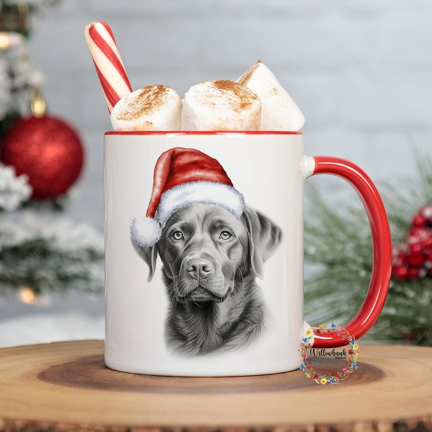 Personalised Sketchy Labrador Christmas 11oz Mug l Dog Lover l Santa Dogs l Puppy Gift l Stocking Filler l Dog Mama l Choc Lab l Black Lab