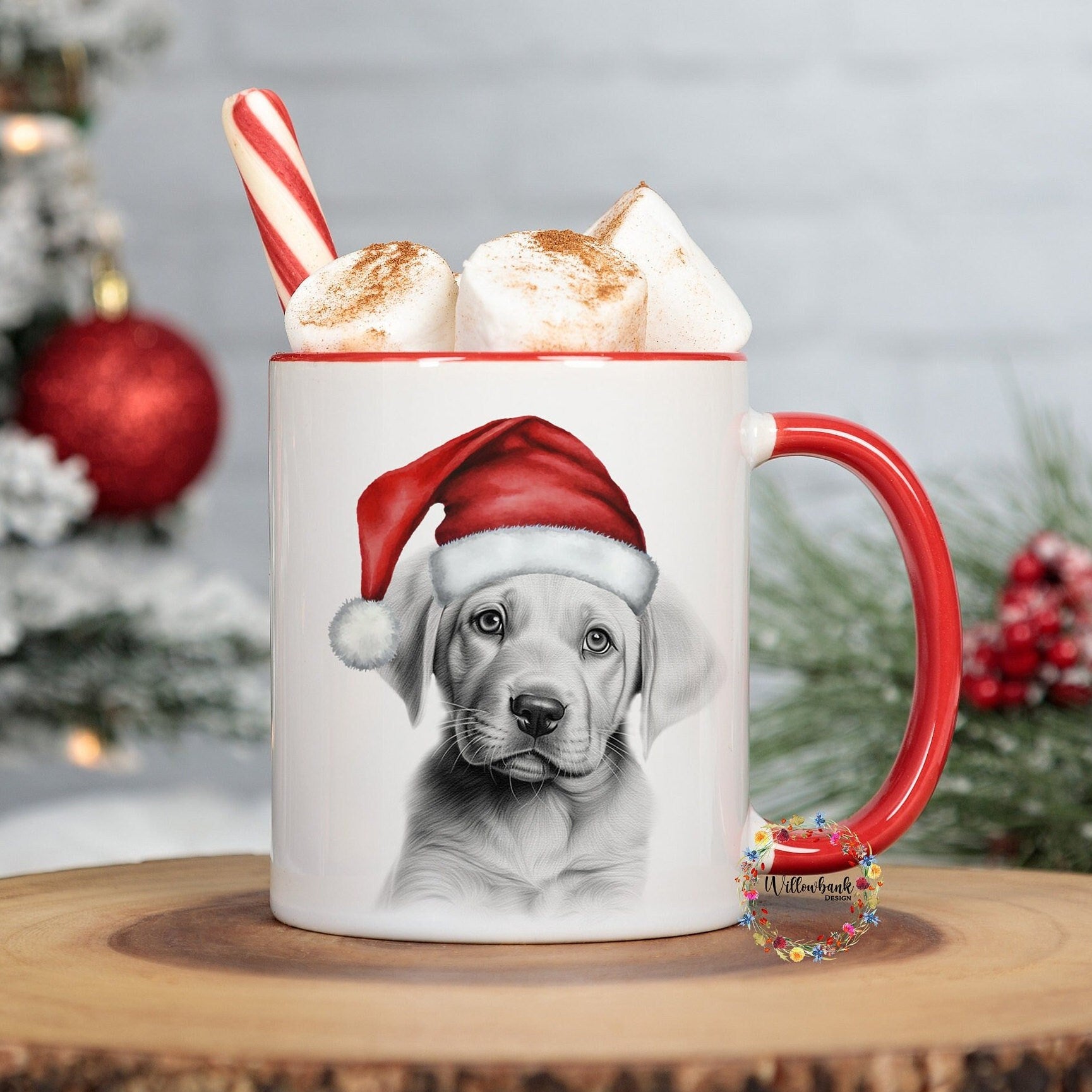 Personalised Sketchy Labrador Christmas 11oz Mug l Dog Lover l Santa Dogs l Puppy Gift l Stocking Filler l Lab Puppy