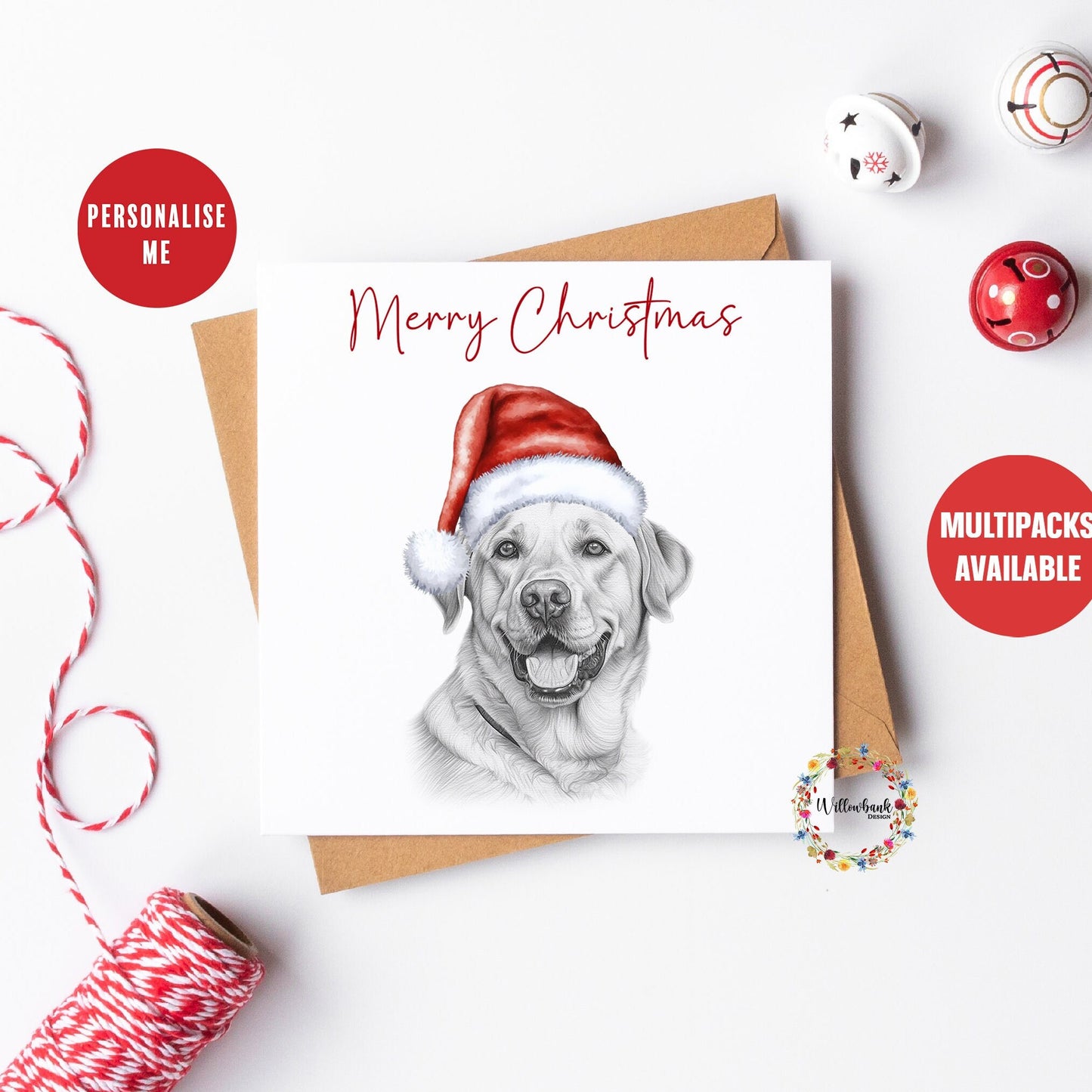 Multipack Personalised Labrador Christmas Card l Dog Lover Festive Card l Santa Dogs l Dog Mama l Puppy Xmas Card