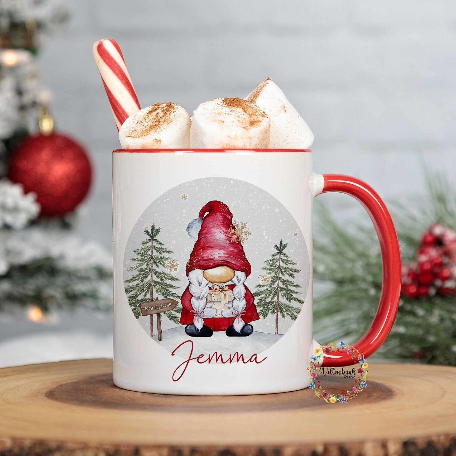 Personalised Christmas Mrs Claus Gonk 11oz Mug l Children's Christmas Mug l Hot Chocolate Mug l Christmas Eve l Mrs Christmas l Santa