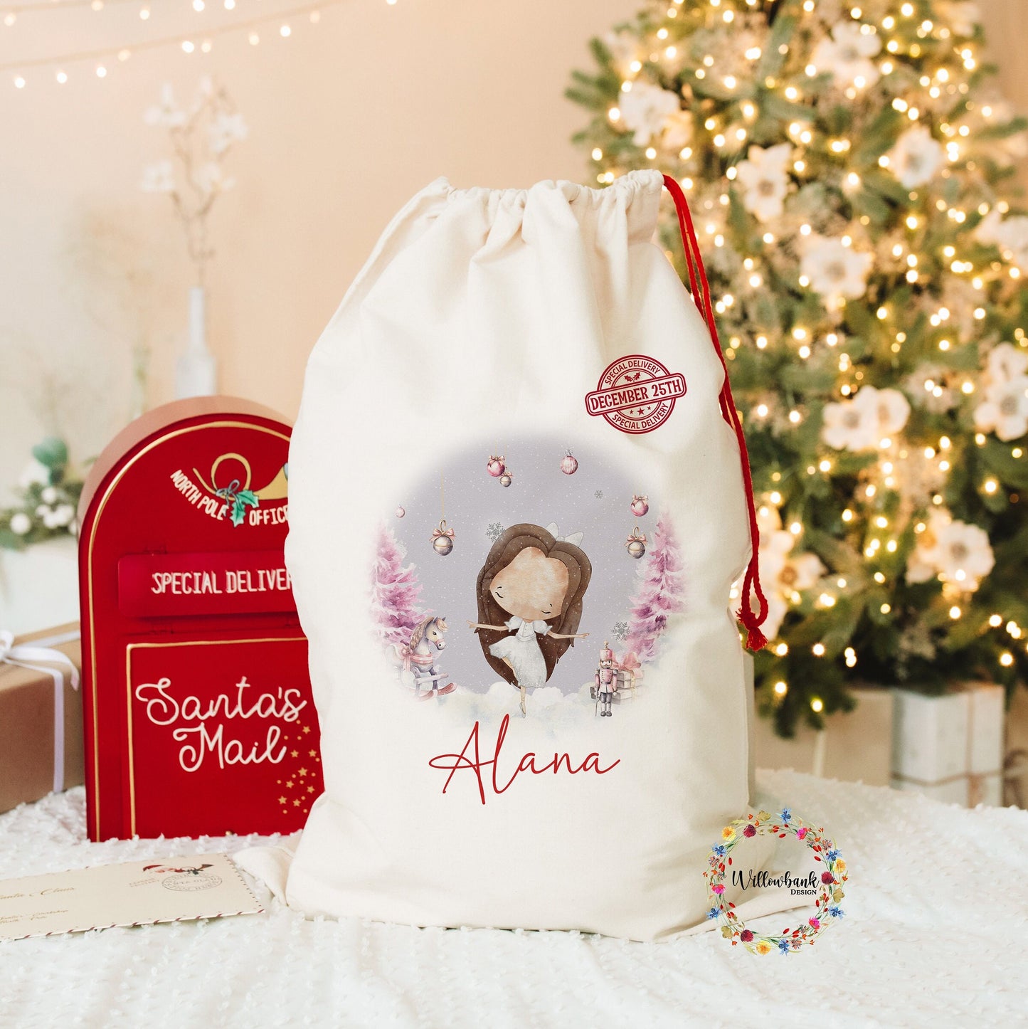 Personalised Clara Ballerina Christmas Sack l Personalised Christmas Sack l Nutcracker l Xmas Sack l Christmas Eve l Ballet Christmas