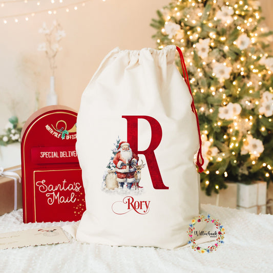 Personalised Traditional Santa Claus Christmas Sack l Personalised Christmas Sack l Traditional Xmasl Xmas Sack l Christmas Eve