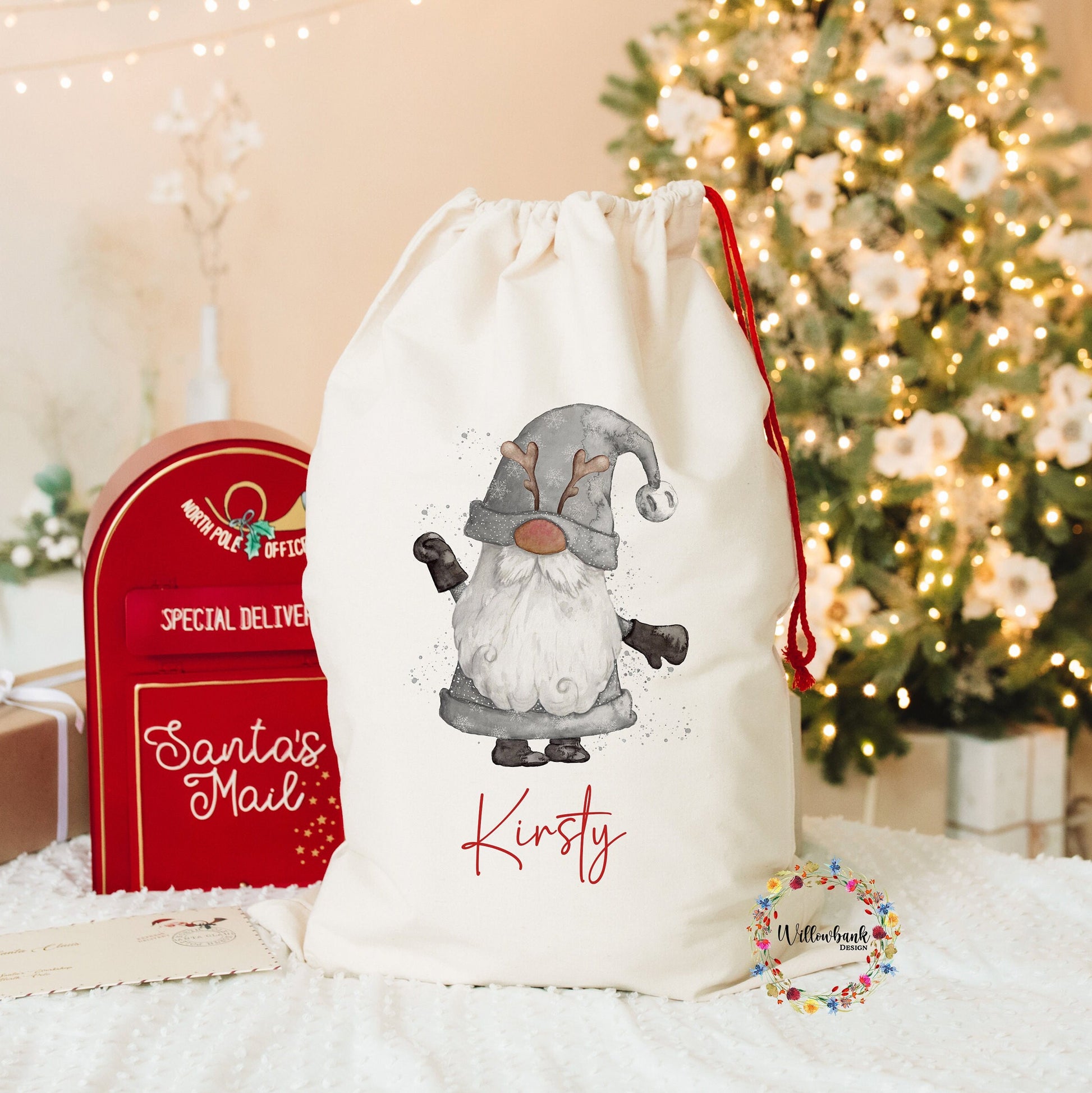 Personalised Gonk Christmas Sack l Personalised Christmas Sack l Xmas Sack l Christmas Eve l Xmas Gnome