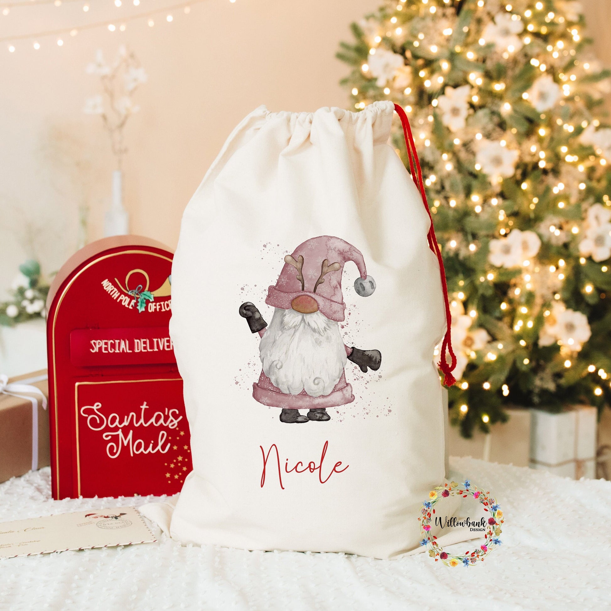 Personalised Gonk Christmas Sack l Personalised Christmas Sack l Xmas Sack l Christmas Eve l Xmas Gnome