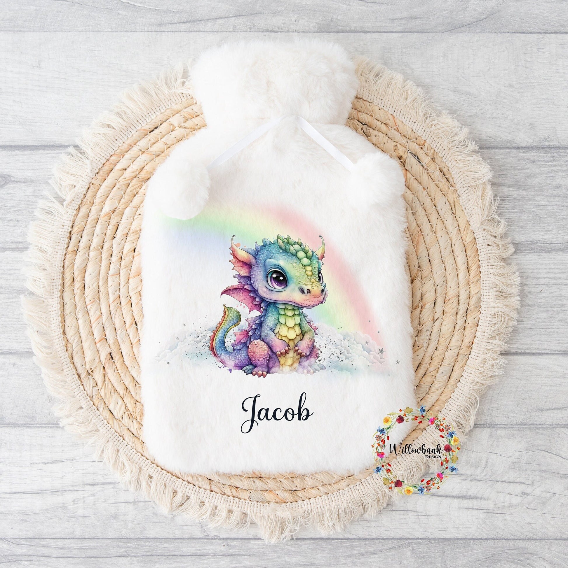 Personalised Hot Water Bottle l Dragon Fantasy Gift l Children's Gift Idea l Stocking Filler l Christmas Gift l Birthday Present