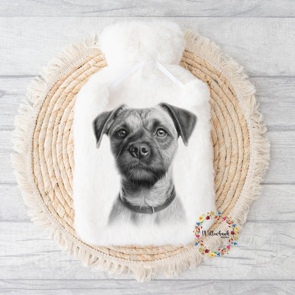 Personalised Border Terrier Hot Water Bottle