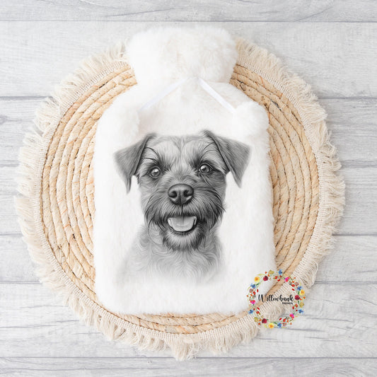 Personalised Border Terrier Hot Water Bottle