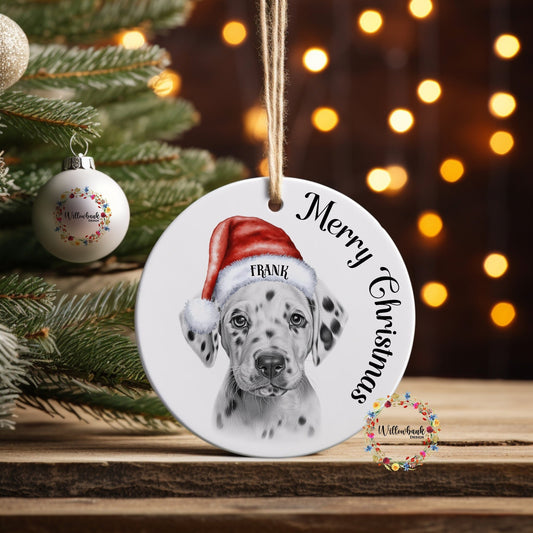 Personalised Sketchy Dalmation Christmas Tree Decoration l Dog Lover l Santa Dogs l Hanging Decoration l Hanging Ornament l Spotty Puppy