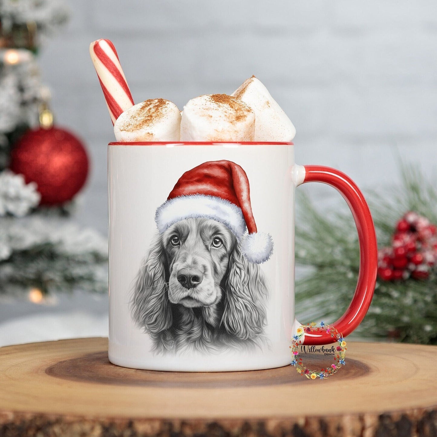 Personalised Sketchy Cocker Spaniel Christmas 11oz Mug l Dog Lover l Santa Dogs l Puppy Gift l Stocking Filler l Dog Mama