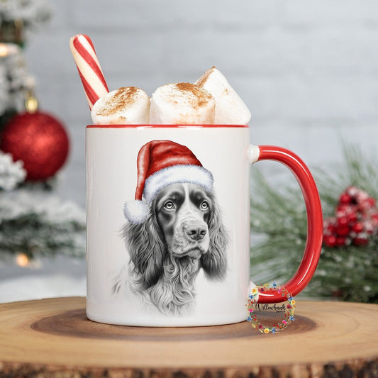 Personalised Sketchy Springer Spaniel Christmas 11oz Mug l Dog Lover l Santa Dogs l Puppy Gift l Stocking Filler l Dog Mama