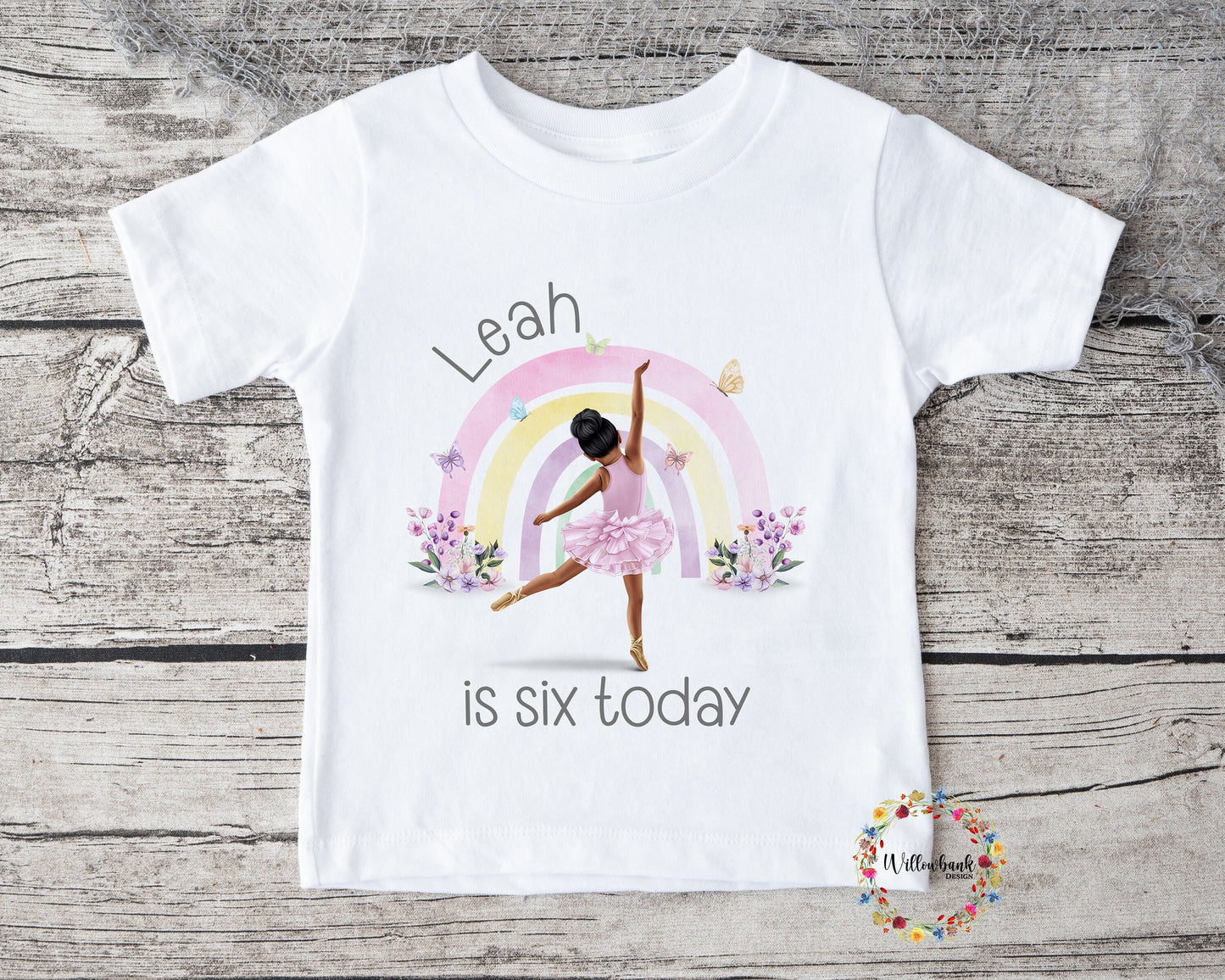 Personalised Happy Birthday Ballerina Tshirt