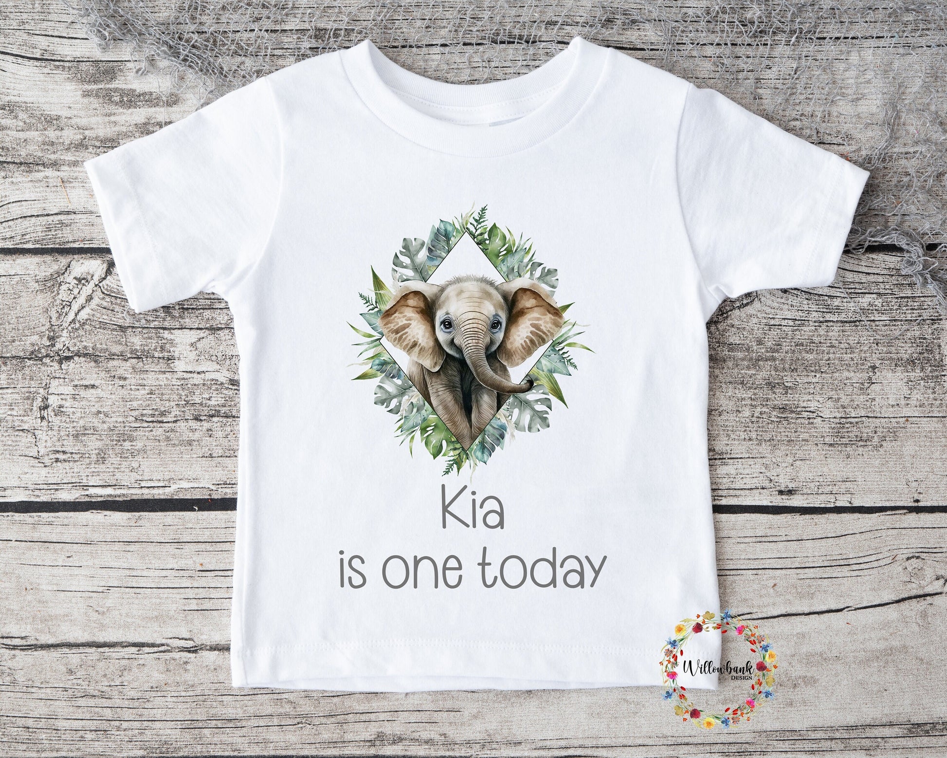 Personalised Happy Birthday Safari Animal Tshirt l First Birthday l Kids Birthday l Party Outfit l Custom Name l Jungle l Elephant l Zebra