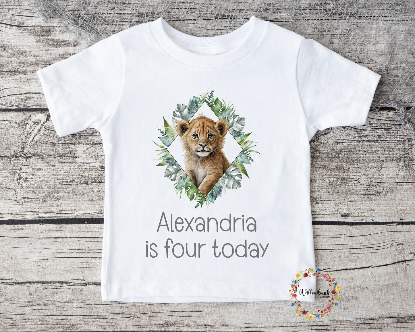 Personalised Happy Birthday Safari Animal Tshirt