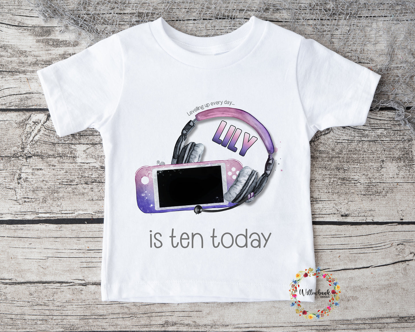 Personalised Happy Birthday Gamer Tshirt l Gaming l Kids Birthday l Party Outfit l Custom Name l Games Console