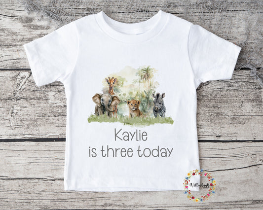 Personalised Happy Birthday Safari Tshirt