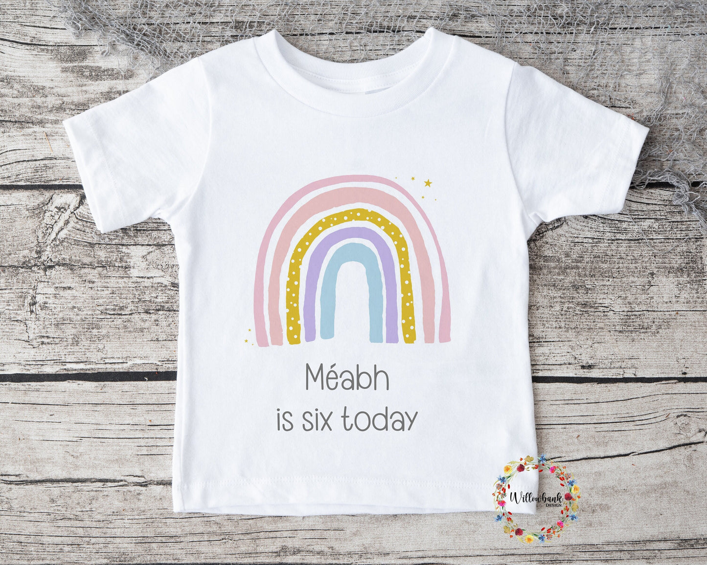 Personalised Happy Birthday Rainbow Tshirt