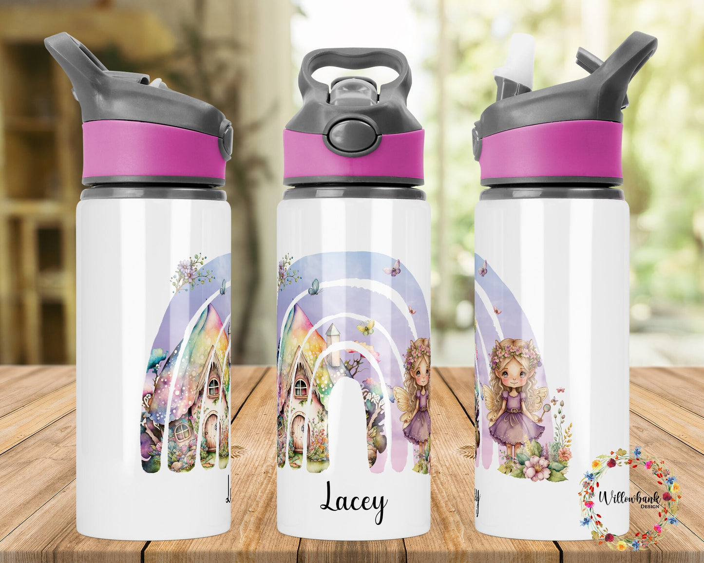 Personalised Rainbow Fairy Water Bottle