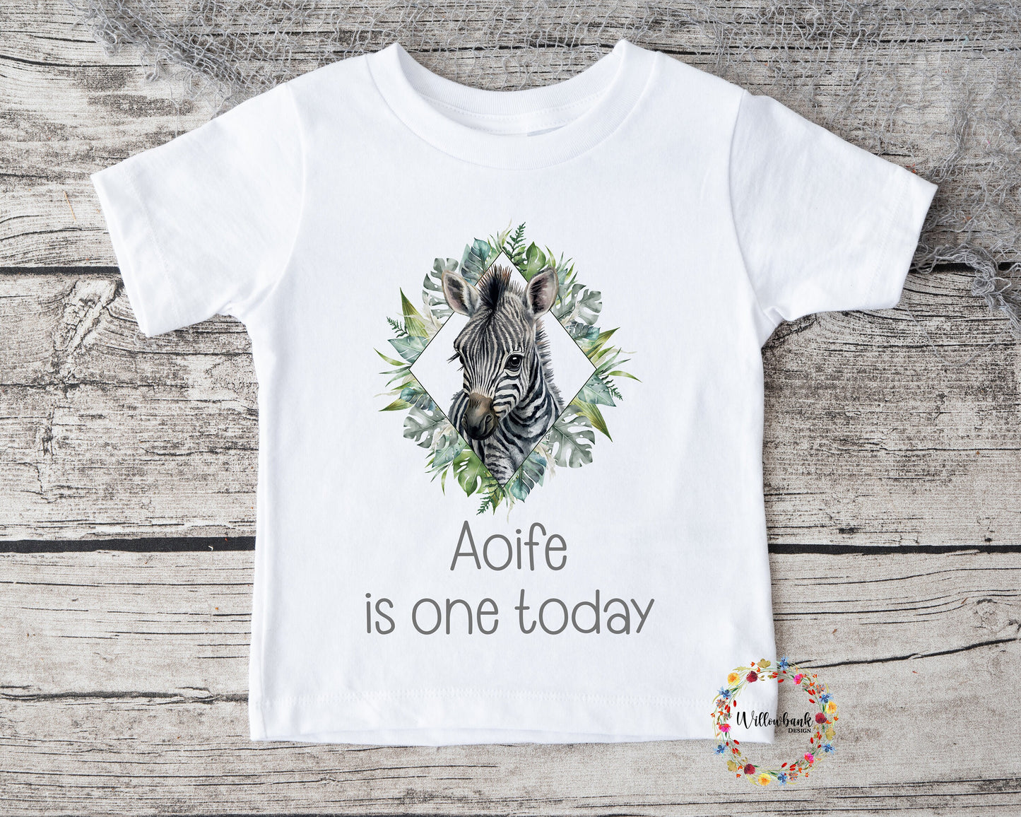 Personalised Happy Birthday Safari Animal Tshirt l First Birthday l Kids Birthday l Party Outfit l Custom Name l Jungle l Elephant l Zebra