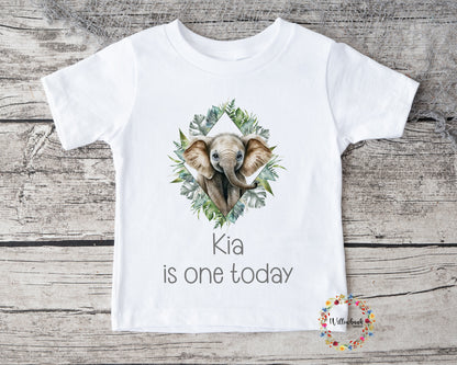 Personalised Happy Birthday Safari Animal Tshirt